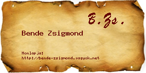 Bende Zsigmond névjegykártya